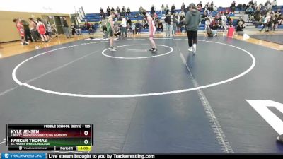 125 lbs Round 1 - Parker Thomas, St. Maries Wrestling Club vs Kyle Jensen, Liberty Warriors Wrestling Academy