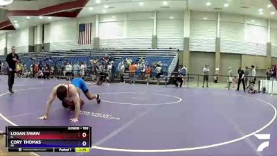 160 lbs Semifinal - Logan Swaw, IL vs Cory Thomas, MI