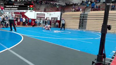 120 lbs Champ. Round 2 - Tristan Rumley, Mt Vernon vs Griffin Webber, Crown Point