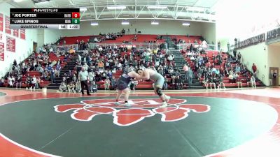 285 lbs Quarterfinal - Joe Porter, Barberton vs Luke Spinos, Cle. St. Ignatus