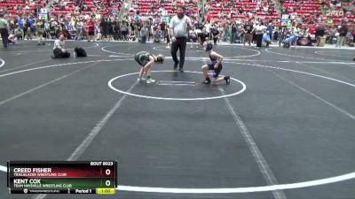 67 lbs Quarterfinal - Kent Cox, Team Haysville Wrestling Club vs Creed Fisher, Trailblazer Wrestling Club