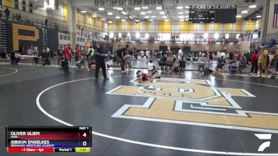 74 lbs Cons. Semi - Oliver Gliem, Iowa vs Gibson Engelkes, Ironhawk Wrestling Academy