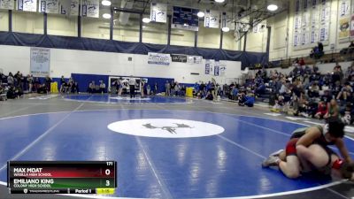 171 lbs Semifinal - MAX MOAT, Wasilla High School vs Emiliano King, Colony High School