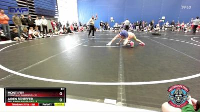 84 lbs Round 3 (4 Team) - Aiden Scheffer, East Kansas Eagles Gold vs Monti Fry, Potentially Dangerous