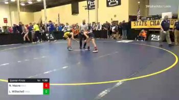 92 lbs Quarterfinal - Nathan Moore, Bald Eagle Area vs Luke Willochell, Greater Latrobe