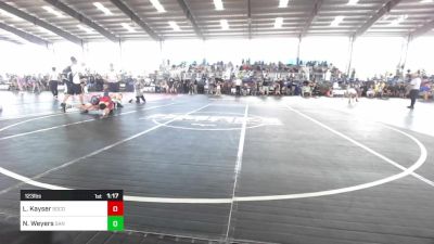 123 lbs Quarterfinal - Landon Kayser, Socorro Junior Wrestling vs Noah Weyers, San Luis Valley Wrestling Club