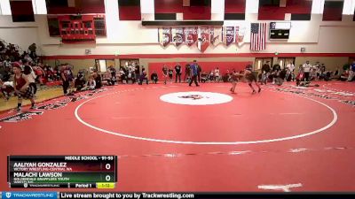 91-93 lbs Round 2 - Malachi Lawson, Goldendale Grapplers Youth Wrestling vs Aaliyah Gonzalez, Victory Wrestling-Central WA