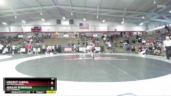 157 lbs Cons. Round 7 - Keegan Roberson, UNC Pembroke vs Vincent Cabral, Western Colorado