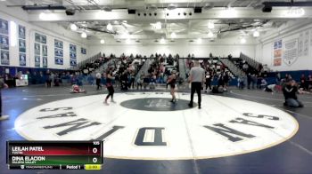 105 lbs Champ. Round 3 - Leilah Patel, Tustin vs Dina Elacion, Paloma Valley