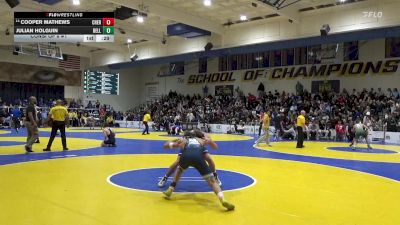 129 lbs Consi Of 8 #1 - Cooper Mathews, Cherokee Trail (CO) vs Julian Holguin, Bellarmine Prep