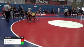 220 lbs Semifinal - Kannon Campbell, Buchanan vs Caiden Johnson, Edison