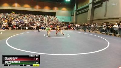 106 lbs Cons. Round 2 - Ethan Rouse, Pahrump Valley vs Cody Holtberg, St. Mary`s