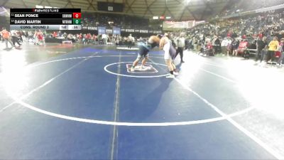 Boys 4A 285 lbs Cons. Round 3 - Sean Ponce, Sumner vs David Martin, Mount Rainier