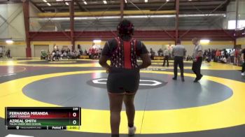 235 lbs Quarterfinal - Azreal Smith, Tulsa Union High School vs Fernanda Miranda, Joliet Township