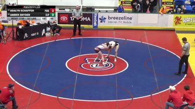 127 lbs Consi Of 8 #2 - Adalyn Schaffer, Punxsutawney vs Amber Snyder, Slippery Rock