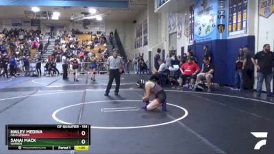 135 lbs Cons. Round 2 - Hailey Medina, Palm Springs vs Sanai Mack, Warren