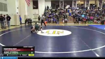 122 lbs Champ. Round 1 - Matthew Post, Prattville Christian Academy vs Bobby O`farrell, John Carroll Catholic HS