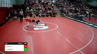 107 lbs Quarterfinal - Hunter Steele, Ligonier Valley Hs vs Kayden Braun, Freedom Area Hs