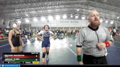 115 lbs Cons. Round 4 - Braydee Winterton, Union vs Abbigail Olsen, Providence Hall