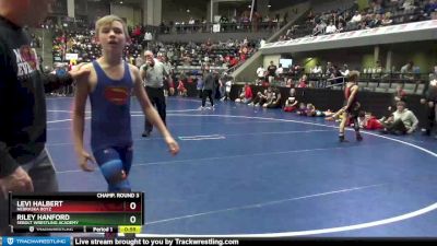 85 lbs Champ. Round 3 - Levi Halbert, Nebraska Boyz vs Riley Hanford, Sebolt Wrestling Academy