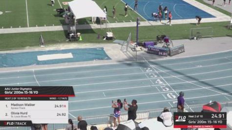 2026 AAU Junior Olympic Games - Youth Girls' 200m, Prelims 3 - Age 15-16