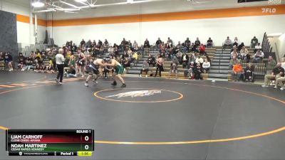 250-287 lbs Round 1 - Liam Carhoff, Clear Creek-Amana vs Noah Martinez, Cedar Rapids Kennedy