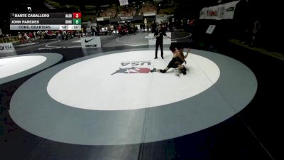 120 lbs Cons. Quarters - Dante Caballero, Amos Alonzo Stagg High School Wrestling vs John Paredes, South Hills High School Wrestling