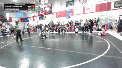 45 lbs Semifinal - Jaxson Cartwright, Midwest City Bombers Youth Wrestling Club vs Cutter Mitchell, Wyandotte Youth Wrestling