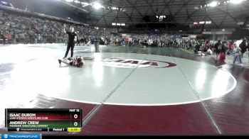 86 lbs Champ. Round 1 - Isaac Durom, Lake Stevens Wrestling Club vs Andrew Crew, Punisher Wrestling Company