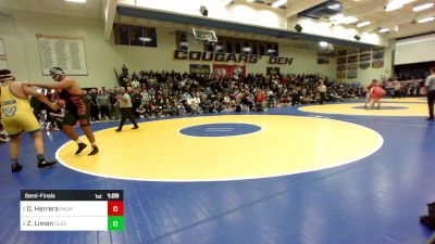 288 lbs Semifinal - Daniel Herrera, Palm Desert vs Zach Limon, Clovis