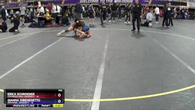 145 lbs 2nd Wrestleback (16 Team) - Erica Schroeder, Colorado Mesa University vs Gianna Dibenedetto, Emmanuel University