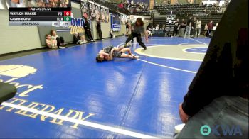 55 lbs 2nd Place - Waylon Macke, F-5 Grappling vs Caleb Boyd, Harrah Little League Wrestling