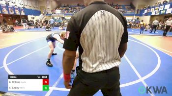 106 lbs Consolation - Ayden Collins, R.A.W. vs Kaleb Kelley, Pryor Tigers