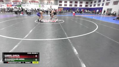 133 lbs Cons. Round 2 - Ikuhaiakalani Akina, Waldorf (Iowa) vs Gabriel Garcia, Wayland Baptist (Texas)