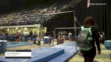 Avery Greenberg - Women's Pairs, Lake City Twisters - 2021 Women's Xcel Region 4 Championships