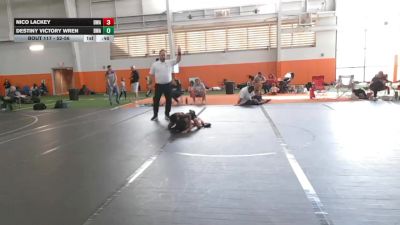 52-56 lbs Cons. Semi - Destiny Victory Wren, Donahue Wrestling Academy vs Nico Lackey, Donahue Wrestling Academy