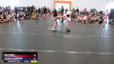 86 lbs Round 1 (4 Team) - Mila Perez, Team Palmetto Pink vs Kyndall Kloepping, Team NC Wrestling Club