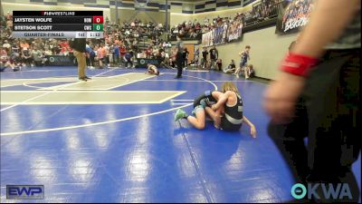 67 lbs Quarterfinal - Jaysten Wolfe, Team Nomad vs Stetson Scott, Cowboy Wrestling Club