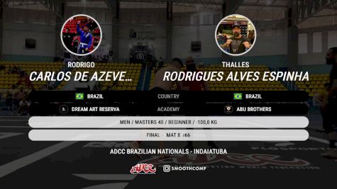Thalles Rodrigues Alves Espinha vs Rodrigo Carlos De Azevedo 2025 ADCC Brazilian Nationals