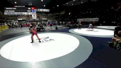 157 lbs Champ. Round 1 - Madox Leal, Temecula Valley High School Wrestling vs Lum Hasani, World Team Training Center