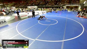 120 lbs Cons. Round 2 - Diego Gonzalez, Rancho Buena Vista High School Wrestling vs Akal Sahota, Valhalla Wrestling Club