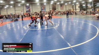 160 lbs Rd# 4- 2:00pm Friday Final Pool - Isaiah Foster, Backyard Brawlers vs Kyson Kroeger, Rebellion