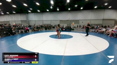 112 lbs Round 2 (6 Team) - Coty Sessions, Oklahoma Red vs Isabella West, Georgia