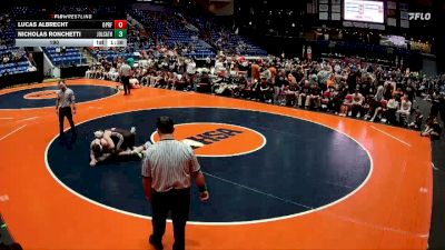 190 lbs Quarterfinals (8 Team) - Lucas Albrecht, Oak Park (O.P.-River Forest) vs Nicholas Ronchetti, Joliet (Catholic Academy)