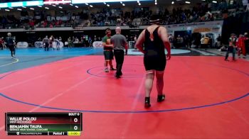 285 lbs Cons. Round 1 - Benjamin Taufa, Service High School Cougars vs Willie Polou, West Anchorage