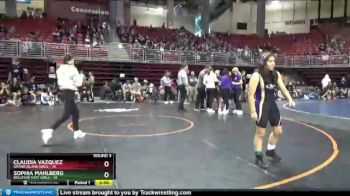 114 lbs Round 3 - Claudia Vazquez, Grand Island Girls vs Sophia Mahlberg, Bellevue East Girls
