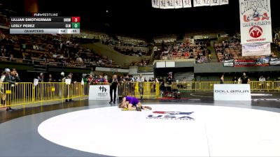 Junior Girls - 110 lbs Quarters - Lillian Smotherman, Ukiah High School Wrestling vs Lesly Perez, Club Lucha Wrestling