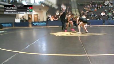 124 lbs Cons. Round 3 - Hayley Gilson, Lindenwood University vs Abby Rhodes, Quincy