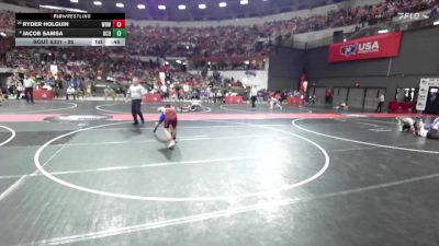 95 lbs Cons. Round 2 - Ryder Holguin, West Bend Wildcats vs Jacob Samsa, Oconto