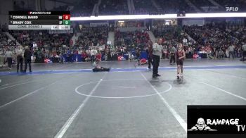95 lbs Cons. Round 2 - Cordell Baird, Hoisington WC vs Brady Cox, SC Punisher